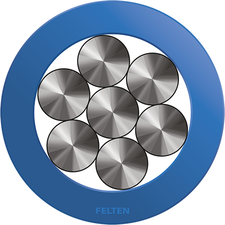 PTFE ENKELADER AWG26/7 BL