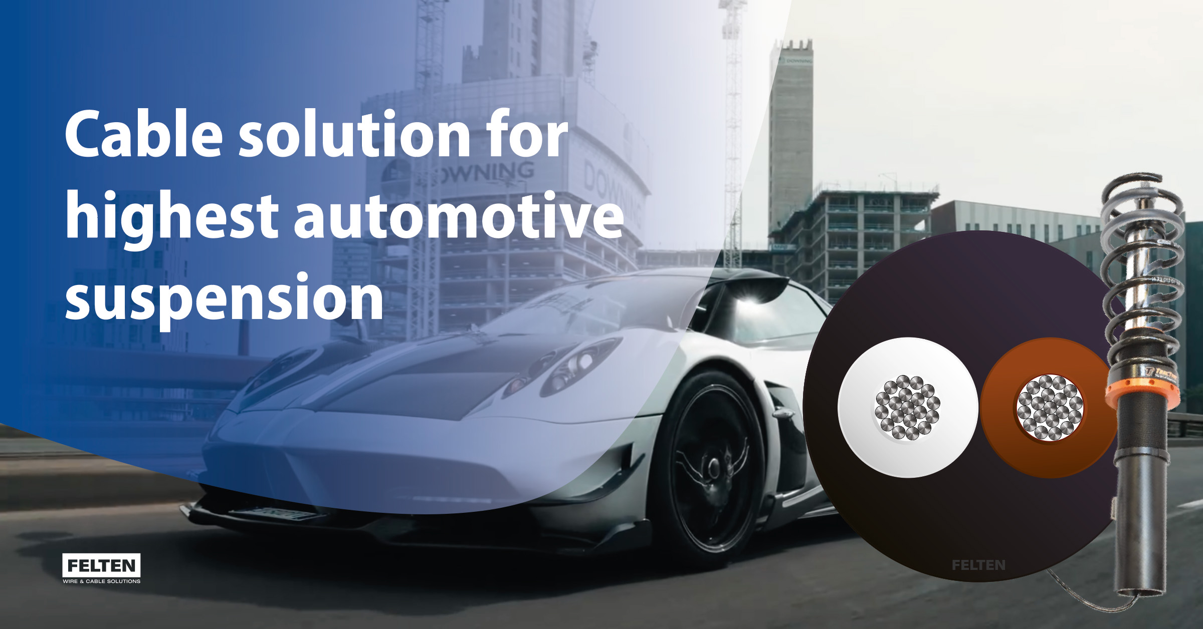 Cable solution for highest automotive suspension