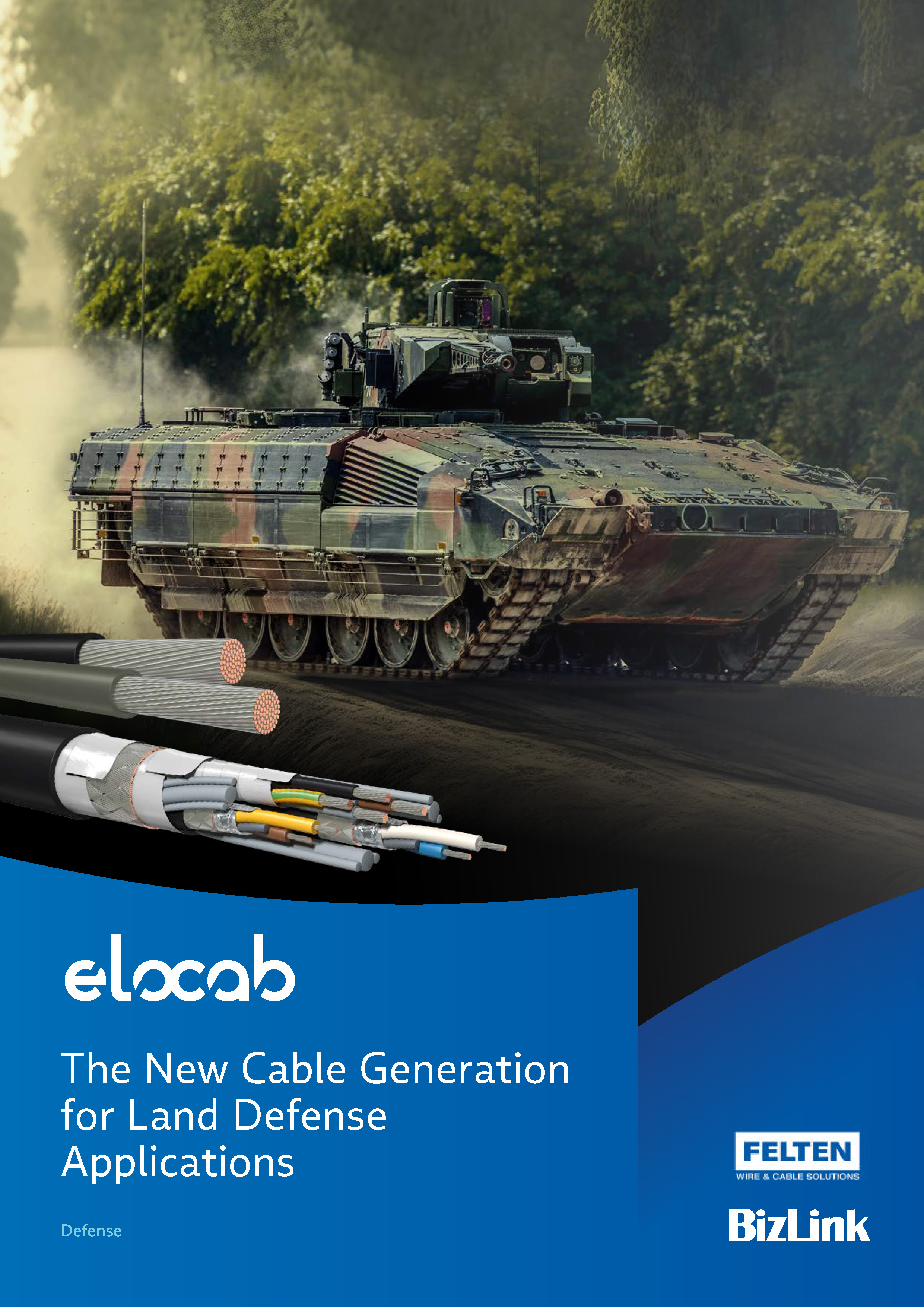 Bizlink Elocab cables for Land Defense Applications front